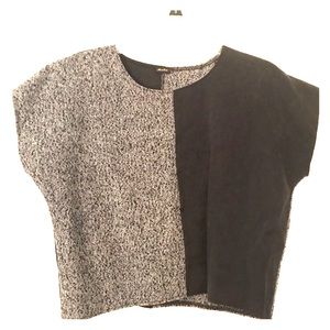 Black and Gray Colorblock top